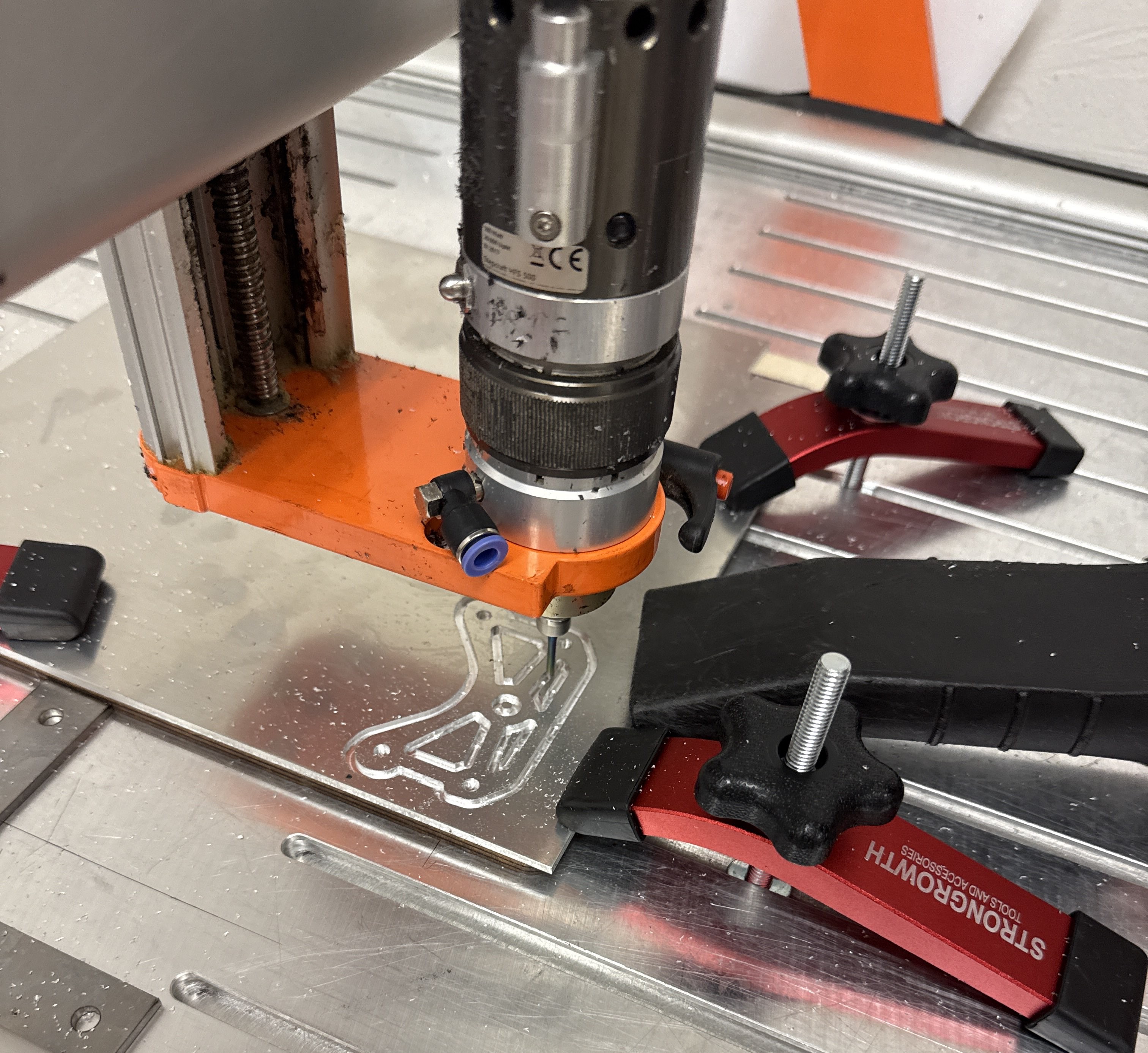 CNC Routing an aluminum plate