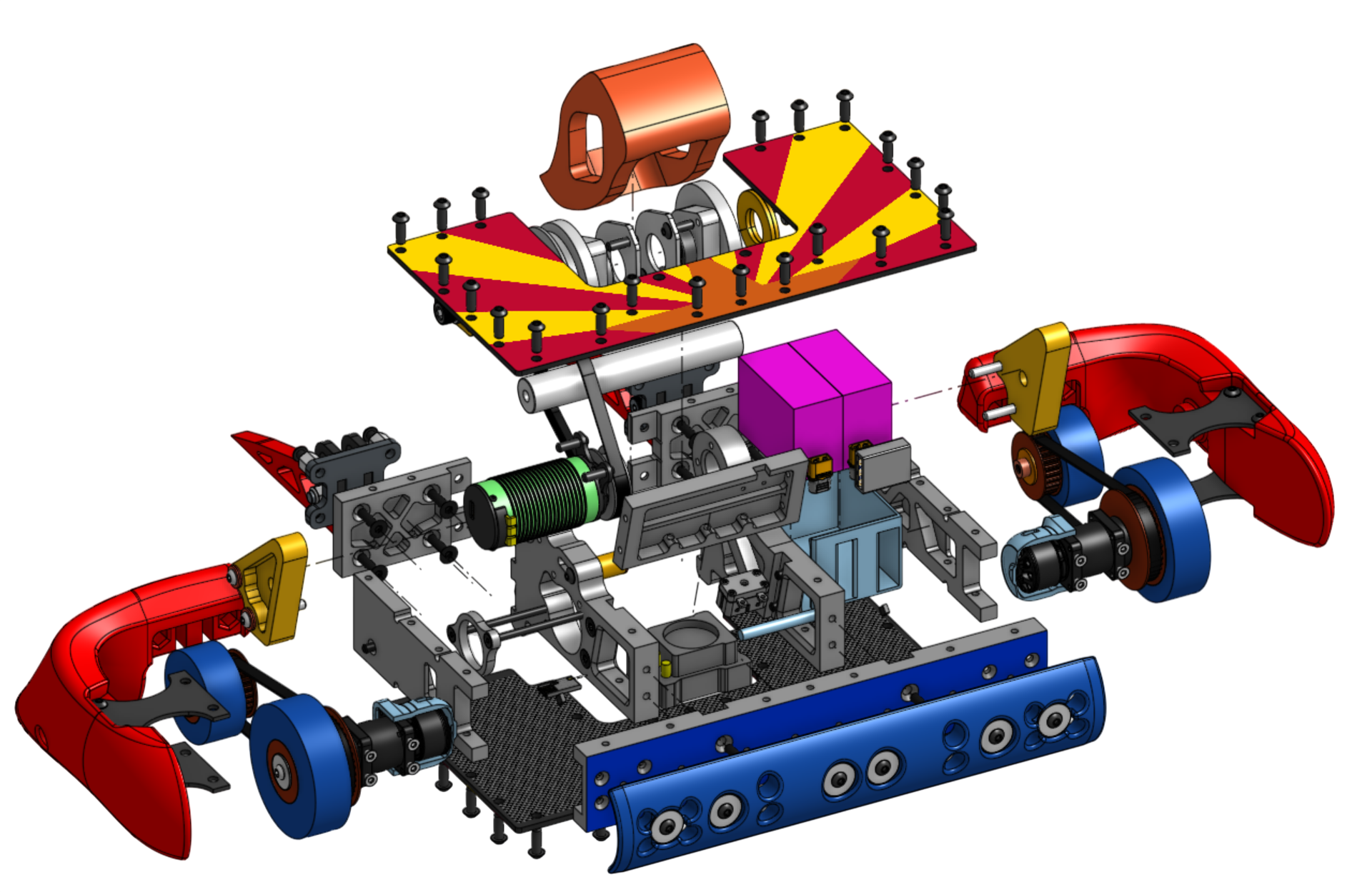 Rear view of exploded view